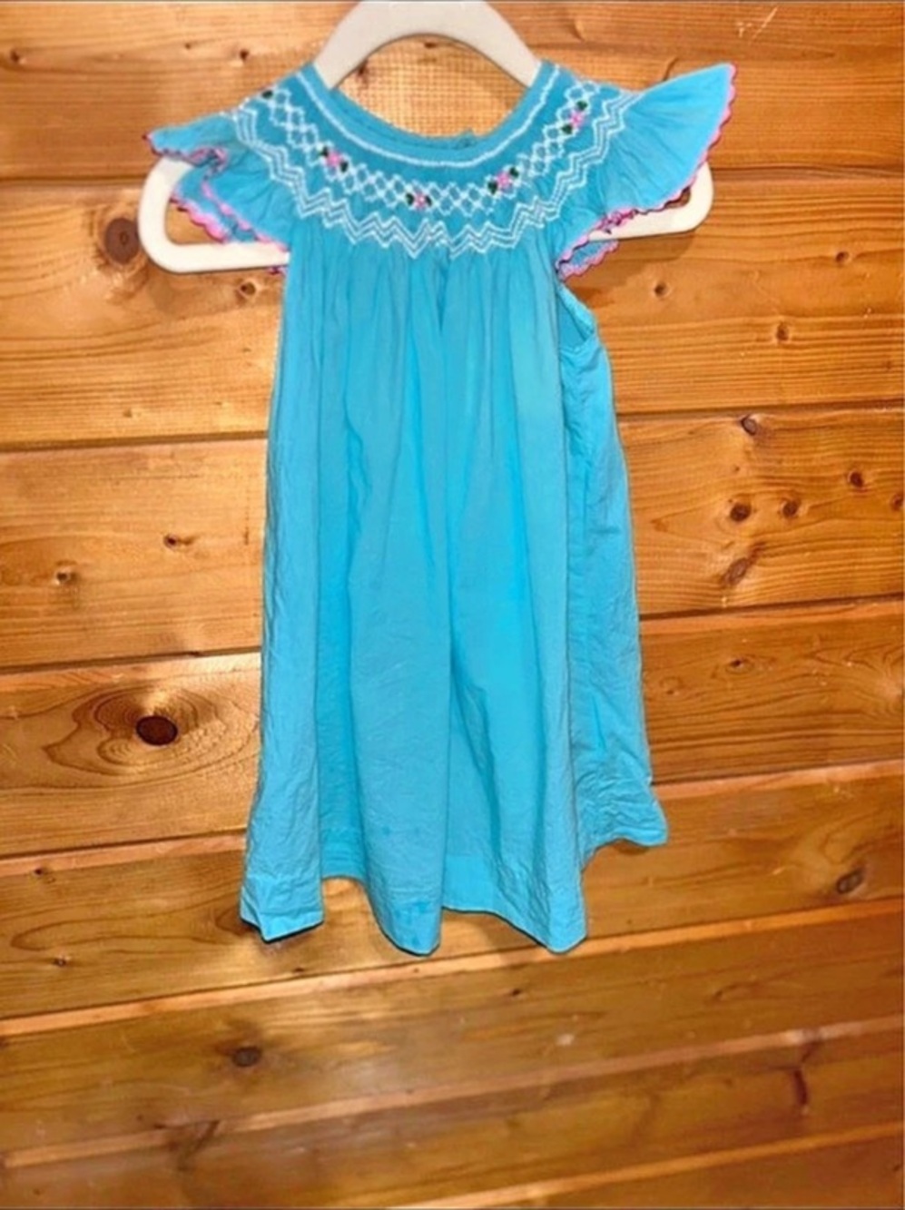 mom & me Girls Blue Floral Dress Size 6X